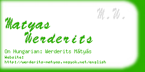 matyas werderits business card